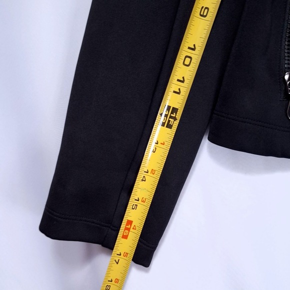 JoyLab Asymmetrical Zip Moto Jacket XXL Black Scuba Knit Biker Goth Edgy - Picture 11 of 11